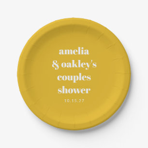 Geel Minimalistisch Schattige Custom Couples Douch Papieren Bordje