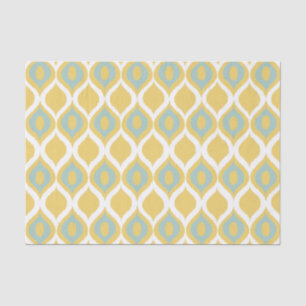 Geel Mint Geometric Ikat Tribal Print Patroon Tissuepapier