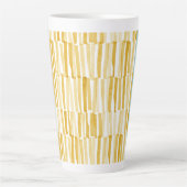 Geel modern, abstract patroon gepersonaliseerd ges latte mok (Voorkant)
