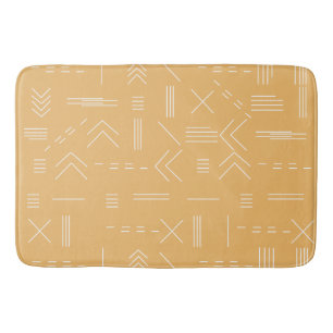Geel Modern Boho Geometrisch Aangepast Monogram Badmat