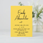 Geel Modern, Fun Wedding Uitnodiging (Staand voorkant)