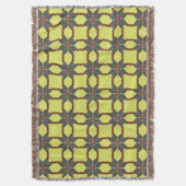 Geel modern psychedelisch mandala patroon deken (Voorkant Verticaal)