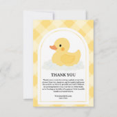 Geel Modern Rubber Ducky Baby shower Bedankkaart (Voorkant)