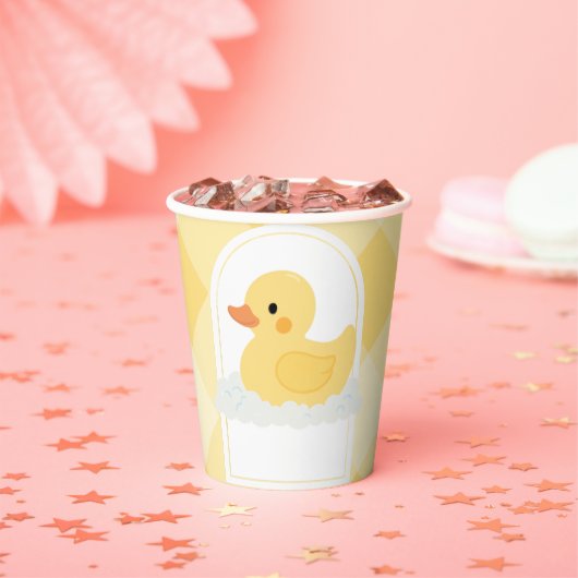 Geel Modern Rubber Ducky Baby shower Papieren Bekers (Insitu)