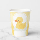 Geel Modern Rubber Ducky Baby shower Papieren Bekers (Achterkant)
