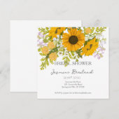 Geel modern zonnebloemen boeket bruids douche save the date (Voorkant / Achterkant)