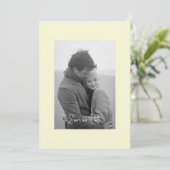 Geel Moderne Eenvoud B/W Foto Save The Date (Staand voorkant)