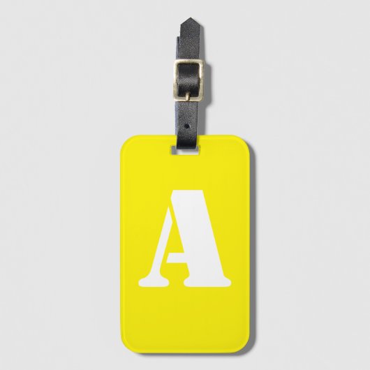 Geel monogram bagagelabel (Voorkant (verticaal))
