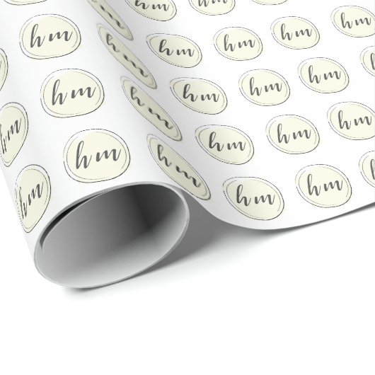 Geel Monogram Initiaal Aangepaste Logo Cadeaupapier (Rol Hoek)