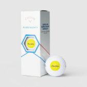 Geel monogram initialen naam golfballen (Verpakking)