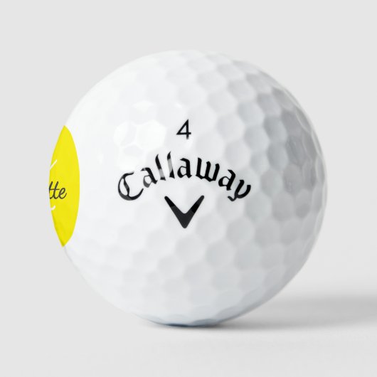 Geel monogram initialen naam golfballen (Logo)
