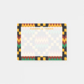 Geel Monogram Kwanzaa Zwart Rood Kente Doek Post-it® Notes (Voorkant)