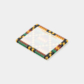 Geel Monogram Kwanzaa Zwart Rood Kente Doek Post-it® Notes (Schuin)