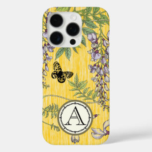 Geel Monogram Wisteria Flower iPhone 16 Pro Hoesje