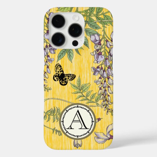 Geel Monogram  Wisteria Flower Case-Mate iPhone Case (Achterkant)