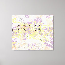 Geel Mosterd wiebelen lijnen en troebel sinaasappe Canvas Afdruk