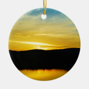 Geel Mt Lake Sunset Keramisch Ornament