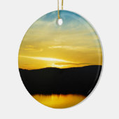 Geel Mt Lake Sunset Keramisch Ornament (Links)