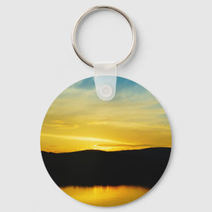 Geel Mt Lake Sunset Sleutelhanger