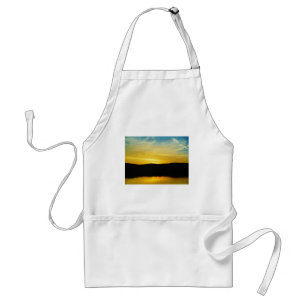 Geel Mt Lake Sunset Standaard Schort