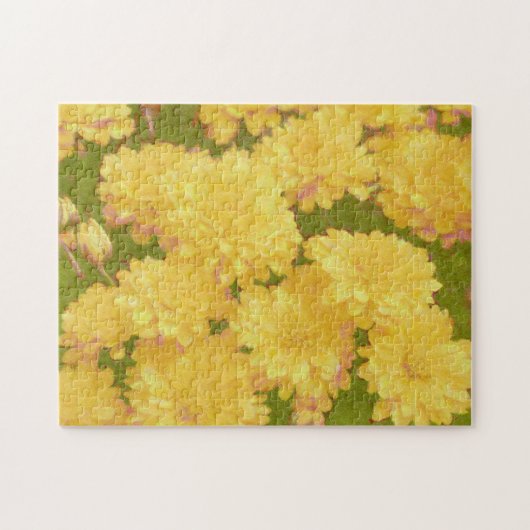 Geel Mum Bloem Kunst Puzzel Legpuzzel (Horizontaal)