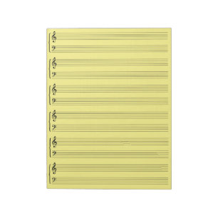 Geel muziekblad notitieblok