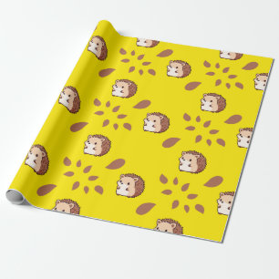 Geel Naadloos inpakpapier: Herfstegels Cadeaupapier