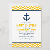 Geel Nautisch Baby shower Kaart (Voorkant)