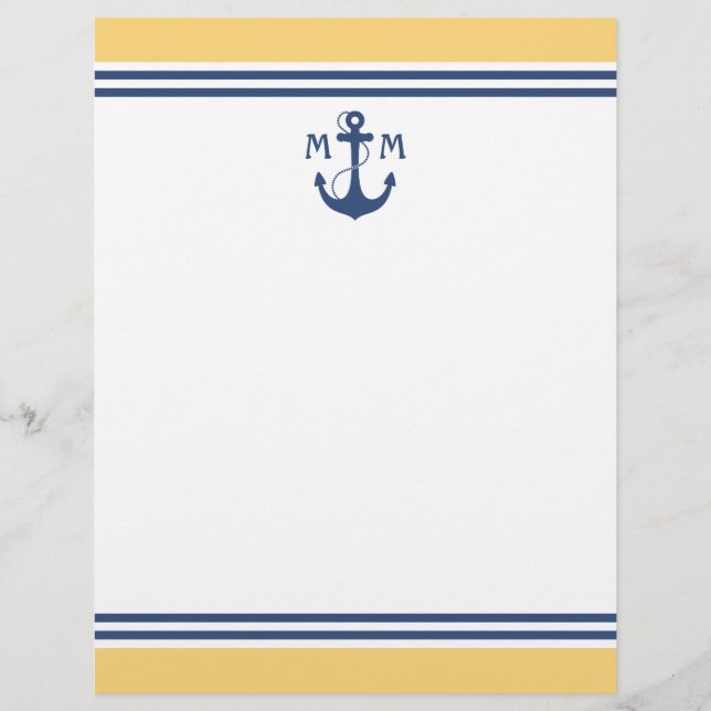 Geel Nautisch Monogram (Voorkant)