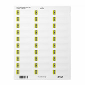 Geel Neon  Cassettebandje Etiket (Full Sheet)