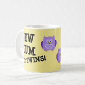 Geel nieuw mam tot tweeling Mok (Voorkant links)