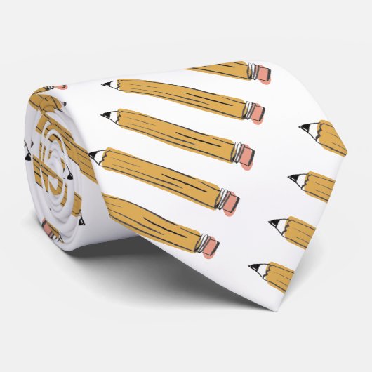 Geel nr. 2 Pencil Teacher Stropdas (Opgerold)