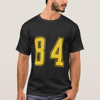 Geel Nummer 84 Team Junior Sport Genummerd Unifo T-shirt