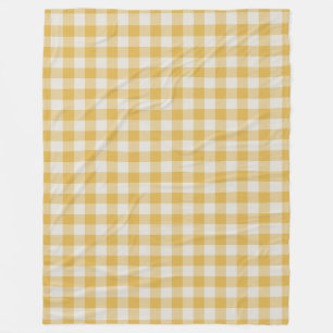 Geel Ochre Gingham Check Patroon Fleece Deken
