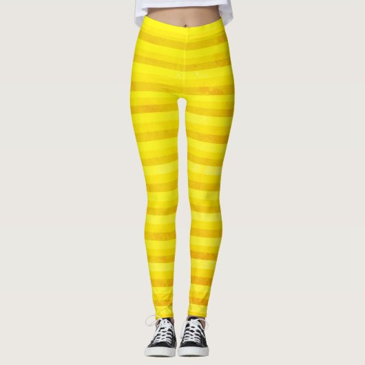 Geel & Oker Stripes leggings (Voorkant)