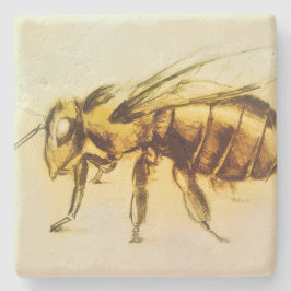 Geel Onderzetter van de Bee, realistische tekening