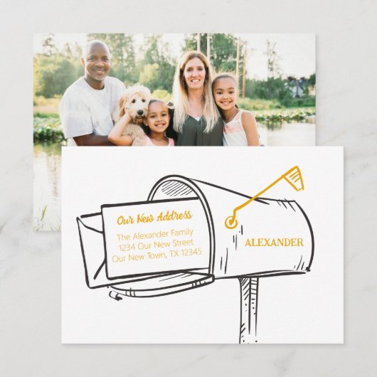 Geel Onze nieuwe adresmailbox verplaatsen (Voorkant / Achterkant)