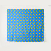 Geel Op Blauwe Stippen Patroon Ontwerp Wandkleed (Voorkant (horizontaal))