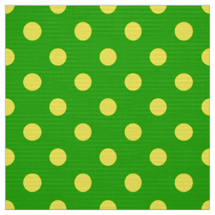 Geel op groene polka stippen patroonontwerp stof
