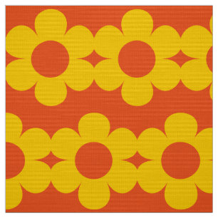Geel op Oranje ventilatorstrips Retro Fabric 60 s Stof