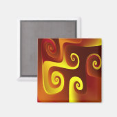 Geel op rood magneet (Voorkant / Achterkant)