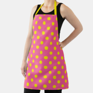 Geel op roze stippen Patroonontwerp Schort
