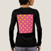 Geel op roze stippen Patroonontwerp Tri-Blend Shirt (Achterkant)