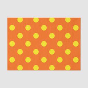 Geel op Sinaasappel Polka Dots Patroonontwerp Tissuepapier