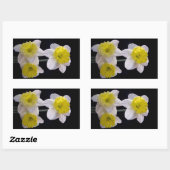 Geel op witte narcis rechthoekige sticker (Vel)