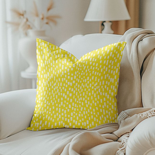 Geel opvallend helder kussen (Dashingly bright yellow square throw pillow)