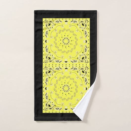 Geel oraal ontwerp bad handdoek (Handdoek)