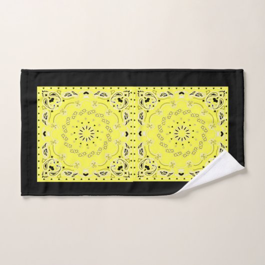 Geel oraal ontwerp bad handdoek (Handdoek)