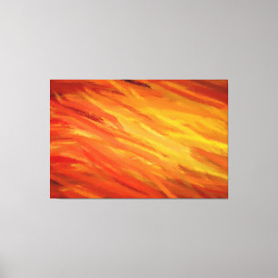 Geel Oranje Abstract kunstschilder Canvas Afdruk