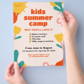 Geel Oranje bewerkbaar Kinder zomerkamp Flyer (Hand)